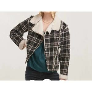 NEW DEAR JOHN DENIM alvie short plaid jacket in black/white